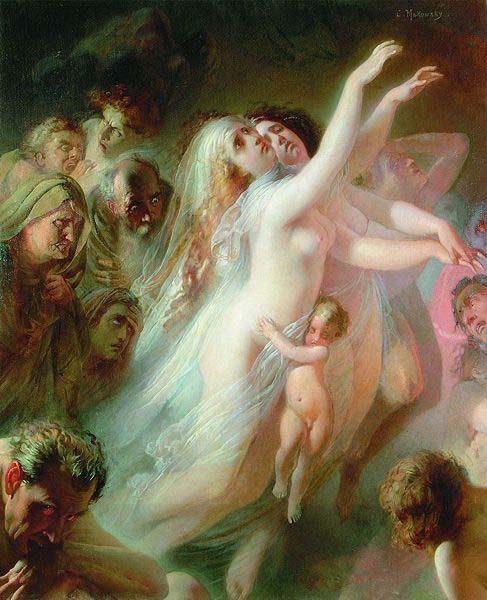 Konstantin Makovsky Charon transfers the souls of deads over the Stix river oil painting picture